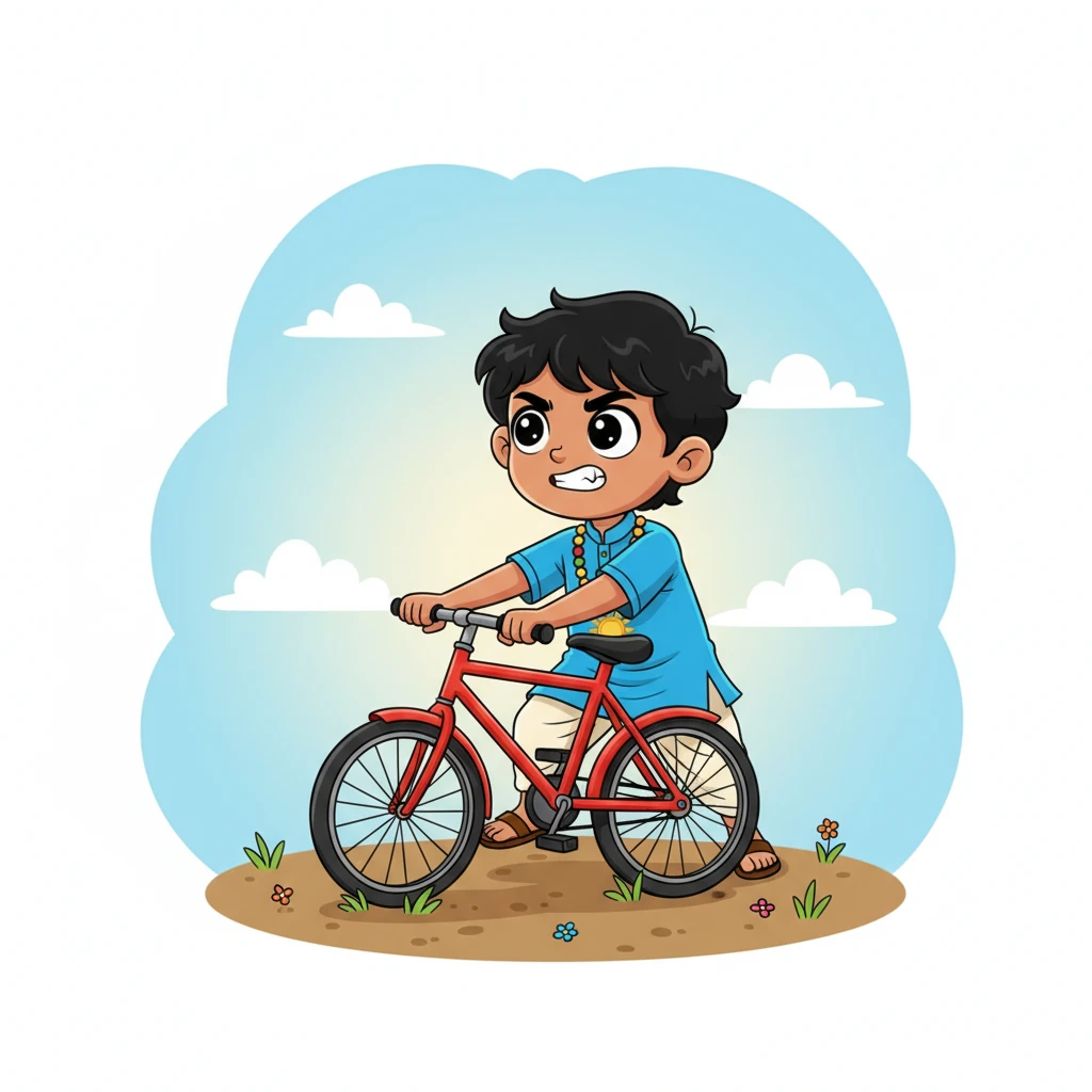 लेकिन फिर उसे मीना के शब्द याद आए, 'कभी हार मत मानो!' और अपने सपने की चमक याद आई। उसने गहरी साँस ली, दर्द को भुलाया और फिर से साइकिल उठाई। यह एक छोटा सा कदम था, लेकिन एक बड़ा फैसला।