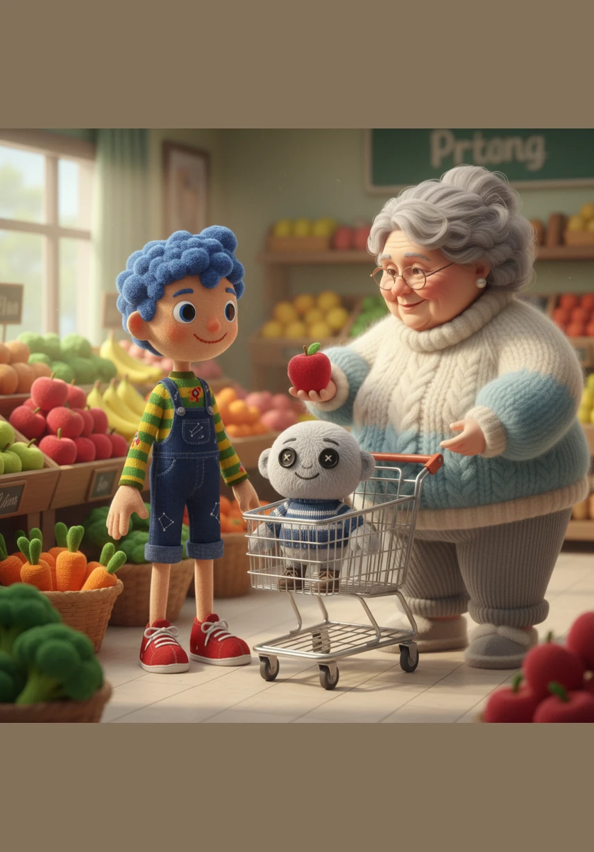 Leo finally finds the produce section, a quiet corner where apples rest naturally without any flashing lights or catchy slogans. Here, a peaceful silence reigns, offering a stark contrast to the deafening noise of the colorful packages in the other aisles.