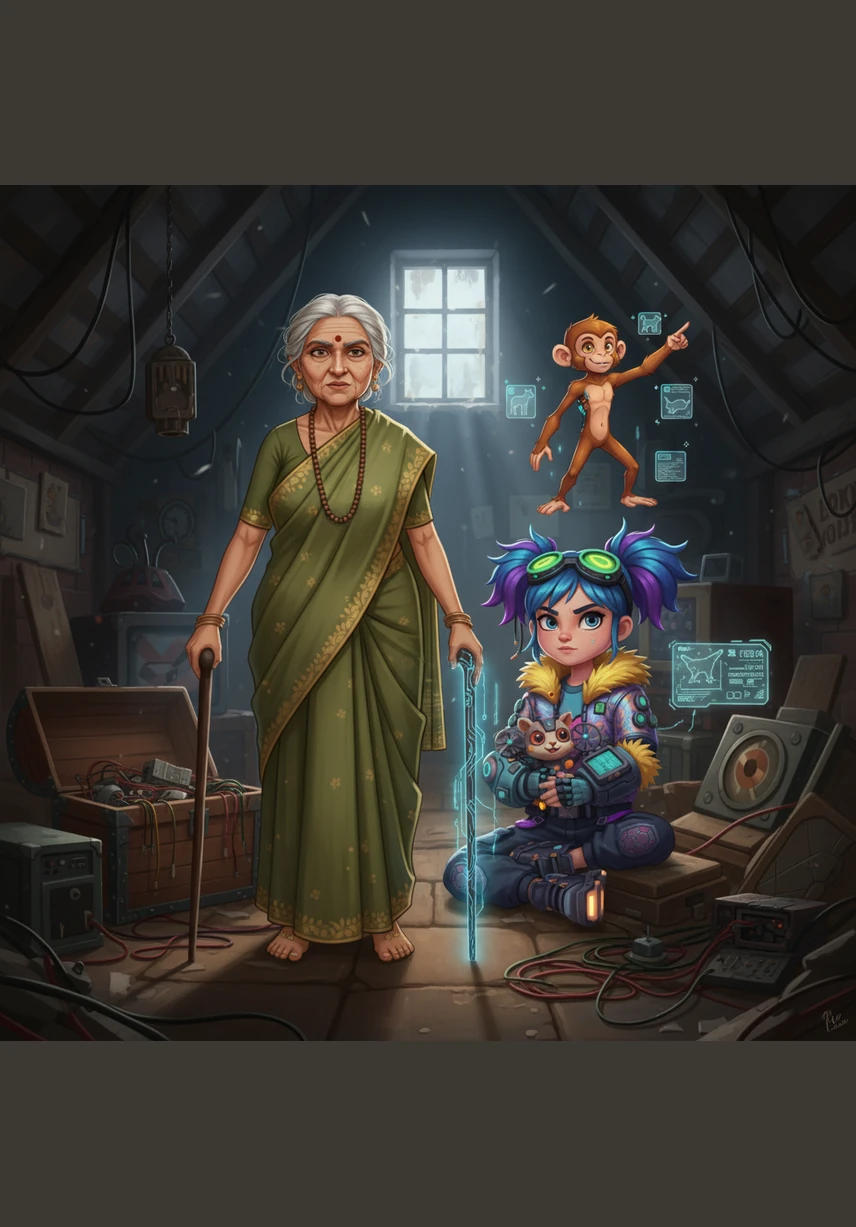 Meera discovers an old, dusty trunk in her grandmother’s attic filled with yellowed papers and forgotten trinkets. Among the items, she finds a hand-drawn map showing a winding path through the lush green hills surrounding her village.