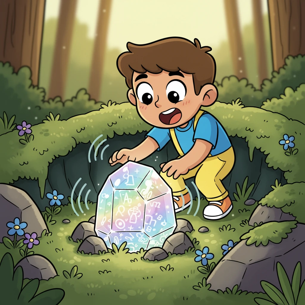 Pip then stumbled upon a shimmering, faceted Consonant Crystal nestled in a mossy nook. It didn't glow, but it vibrated with quiet whispers and held countless intricate shapes. This was the powerful Consonant Crystal!