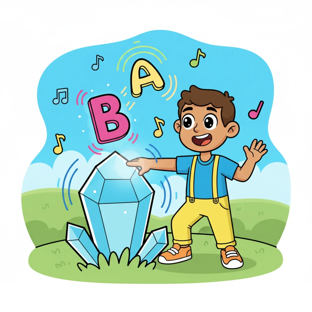 With a gentle tap, a blocky 'B' popped from the crystal, making a soft 'Buh' sound. It immediately joined with a nearby 'A', forming a clear, crisp 'Ba!' The sound felt strong and complete.