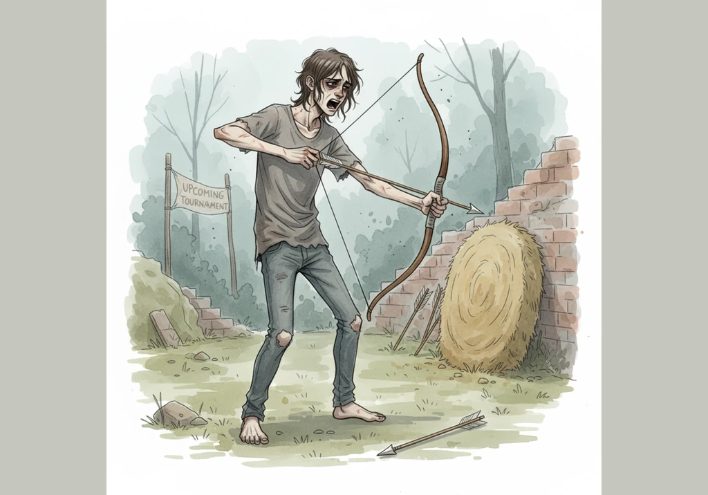 Isaac attempts to practice for a local tournament, but his fingers are slow and his vision is clouded by the previous night's excess. The complex algo