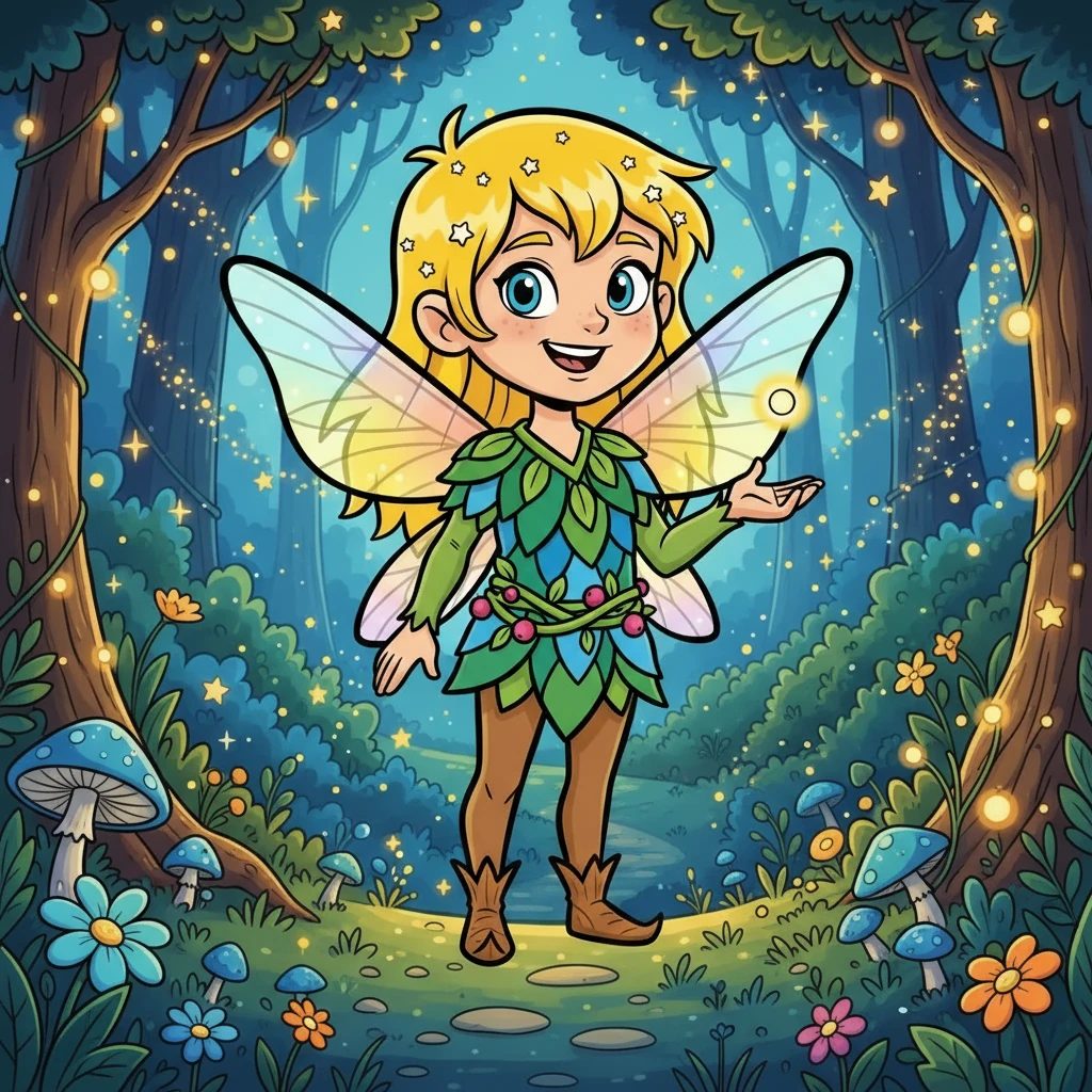 No reino mágico de Lumina, onde a noite era sempre pontilhada de estrelas e a luz do sol dançava alegremente, vivia Faísca, um pequeno vagalume com um brilho especial. Faísca era conhecido por sua luz intensa e seu coração gentil, sempre pronto para ajudar os outros.