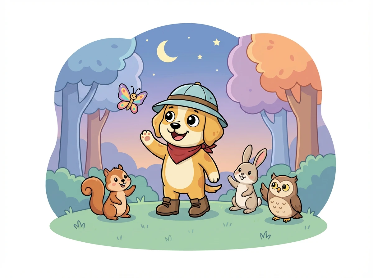 As the moon began to rise, the celebration came to an end. Barnaby thanked the butterfly and the woodland creatures for their kindness and promised to visit again soon.