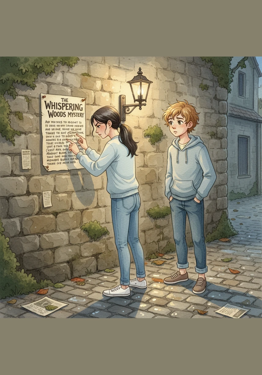 Luna leans in close to the poster, her eyes squinting at the dense blocks of text that seem to swim before her. Her face brightens when she starts sketching a colorful diagram instead, finding clarity in pictures rather than words.