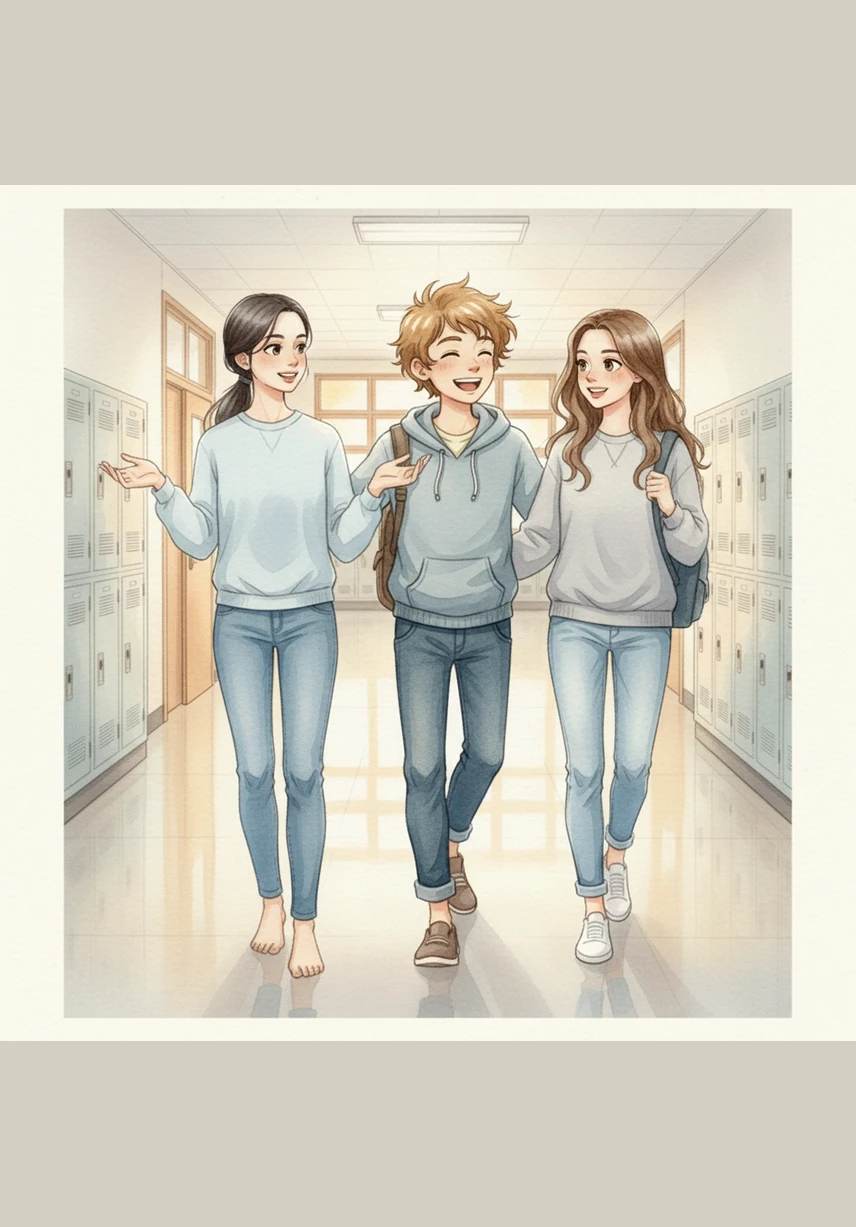Walking down the school hallway together at the end of the day, the three friends laugh and chat about their next big adventure. Their bond is stronger than ever, proving that when different minds work together, they can create something truly extraordinary.