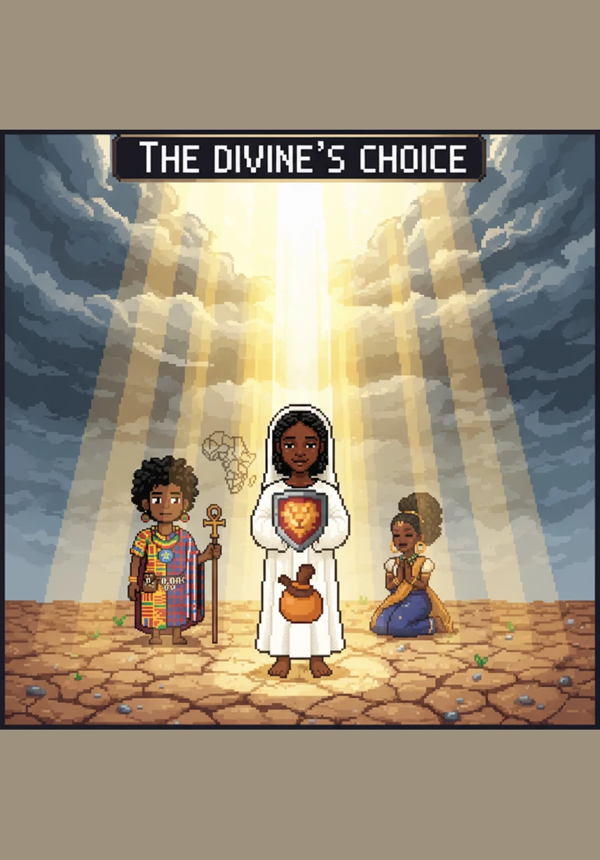 A brilliant, celestial light breaks through the clouds, bathing the entire continent in a warm and protective glow. Tinashe realizes that while he provides the steady, rhythmic heartbeat of prayer, his brothers and sisters provide the vibrant, colorful dance that completes the soul of Africa.