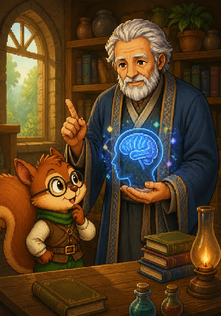 Wise Master Silas explains that Leo has a Specific Learning Disorder, which means his brain processes information in a special way. He tells Leo that this doesn't mean he isn't smart, just that he needs different tools to succeed.