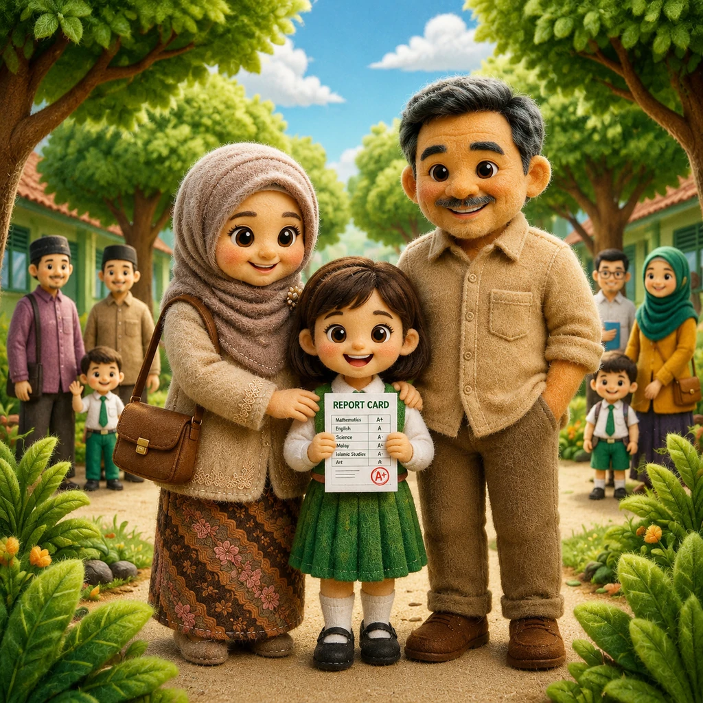 Aku Senang Ayah Ibuku Ambil Raporku