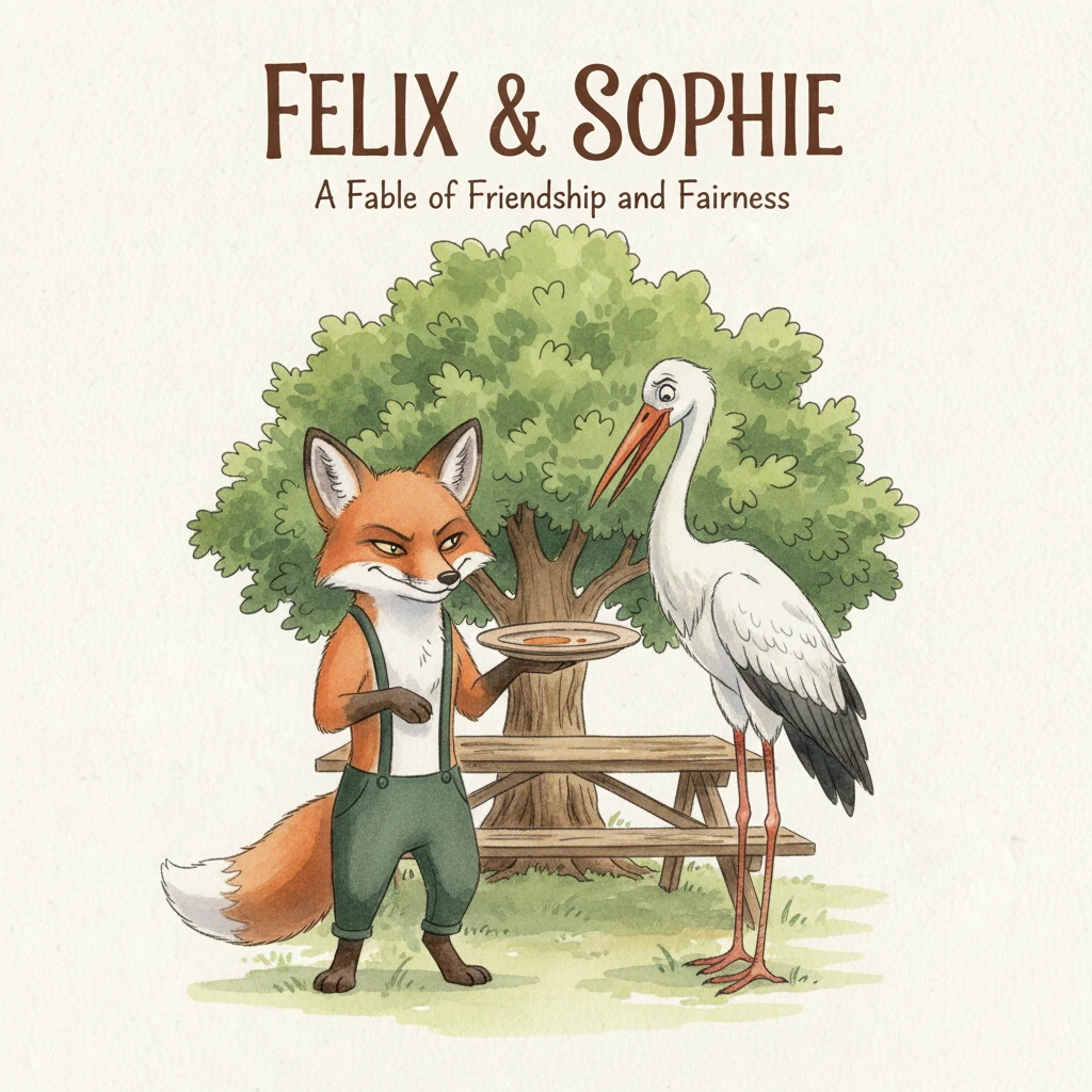 The Fox and the Stork: A Lesson in Kindness - fairy-tale