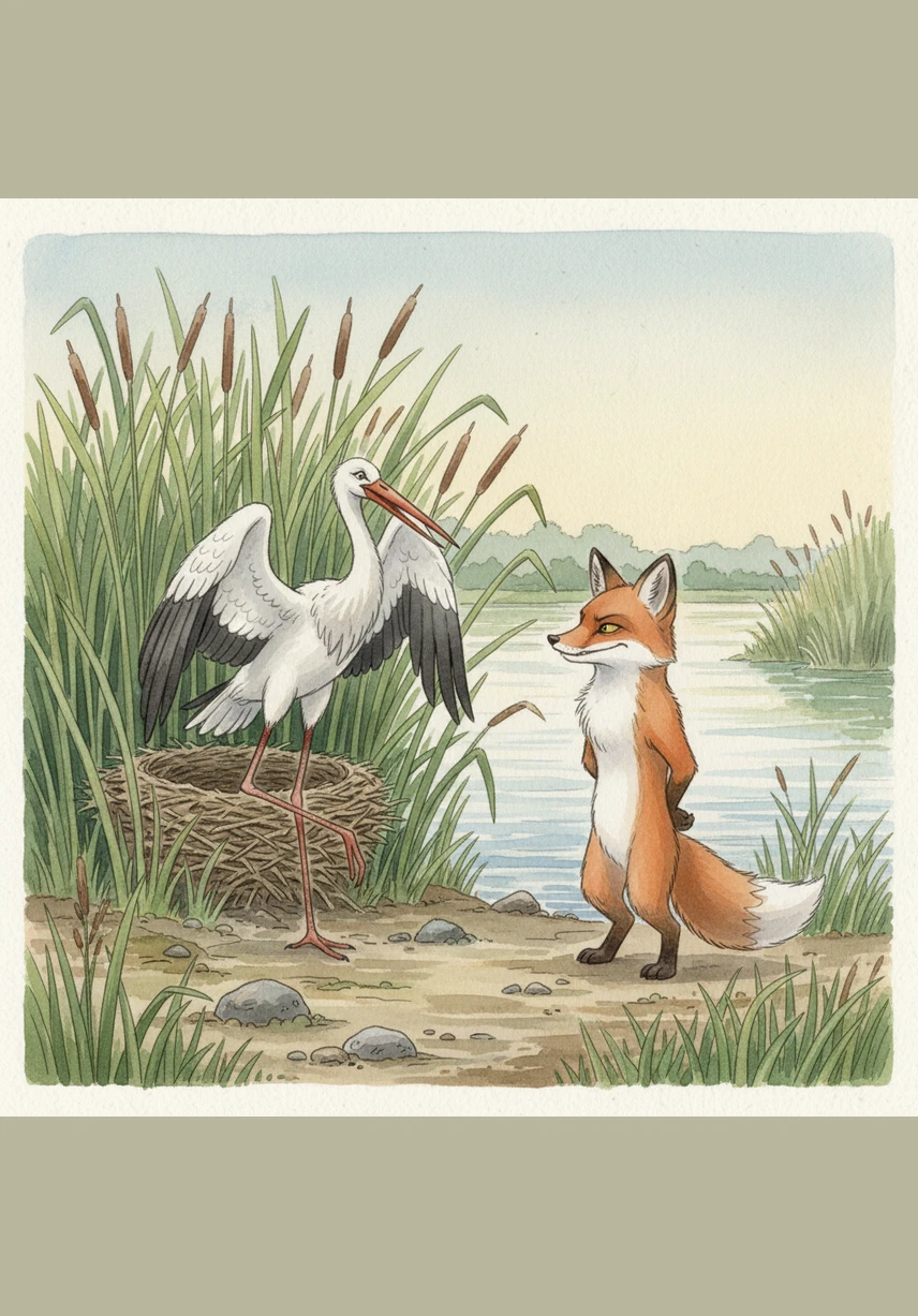 A few days later, Sophie meets Felix again and invites him to her home nestled among the tall reeds of the riverbank. Felix, who is always looking for a free meal, agrees immediately and dreams of a grand feast.