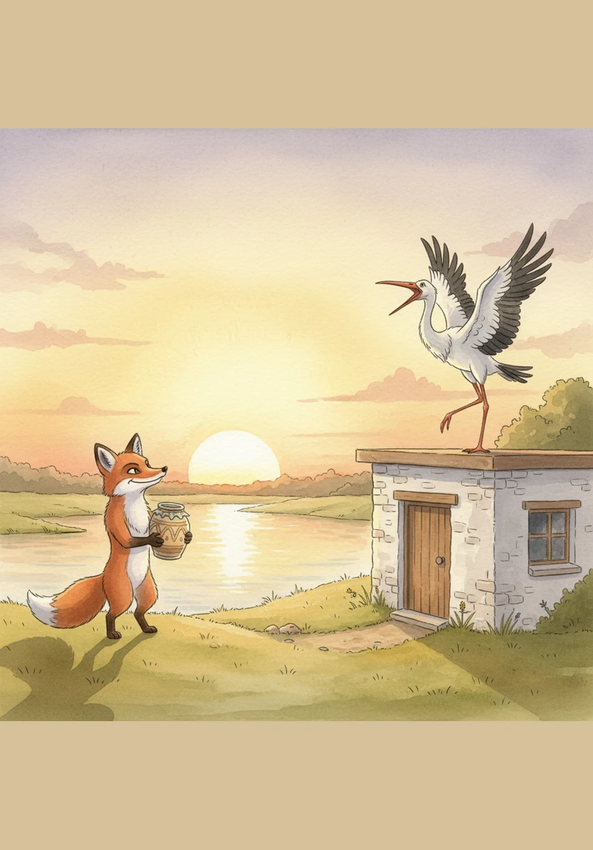 Felix arrives at Sophie’s riverside home just as the golden sun begins to set over the water. He can smell a wonderful, savory aroma of herbs and fish wafting through the cool evening air, making his stomach growl with anticipation.