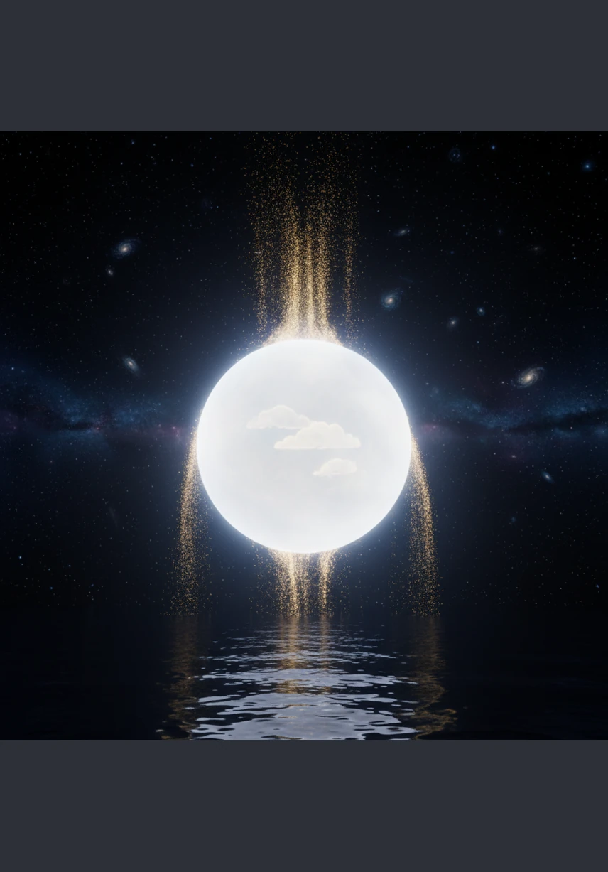 In a time before time, there was only a vast, dark void and the deep, silent waters. The Spirit of the Creator moved gently over the surface of the ripples, waiting for the moment to bring life into the stillness.