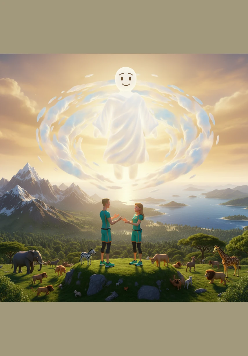 Looking out over the mountains, seas, and every living thing, the Creator saw that the work was complete and very good. The world was full of harmony and light, ready for the great adventure of life to begin.