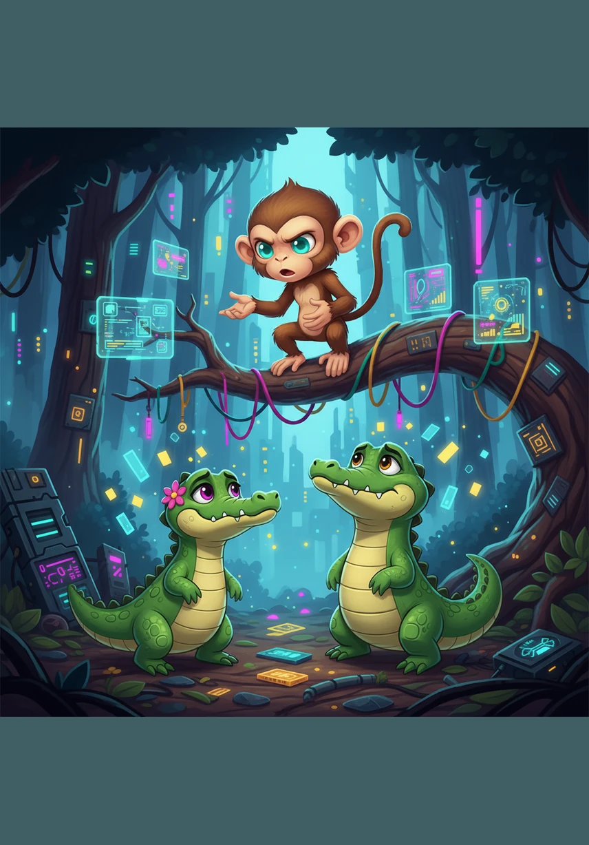 Momo looked down from the high branches and told Snappy that true friends do not trick each other. This story teaches us that being clever can help us solve big problems. It also reminds us to be careful and choose friends who are kind and honest.