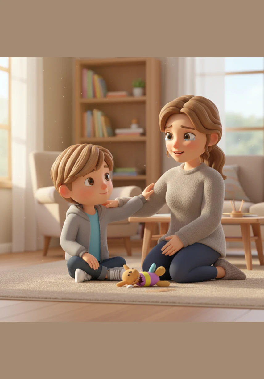 Leo’s shoulders drop and the wiggles in his tummy start to fade away. He opens his eyes to see the sun streaming through the window and realizes that he is safe, brave, and ready to play.