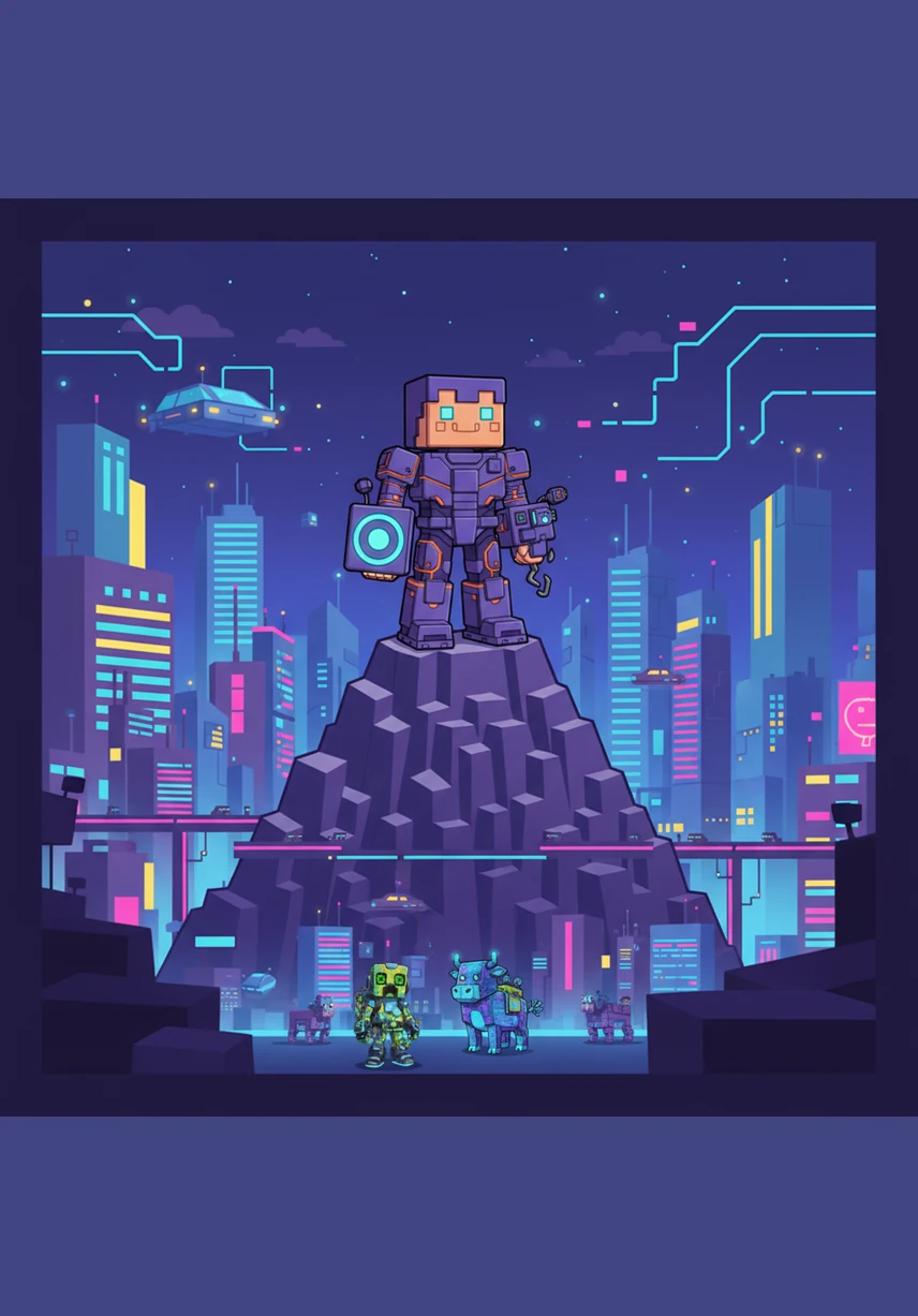 Standing atop the highest peak he could find, Steve looked out over the sprawling kingdom he had helped shape. From a single block of wood to a world of endless wonder, his journey was only just beginning. In the world of Minecraft, the only limit was his own imagination.