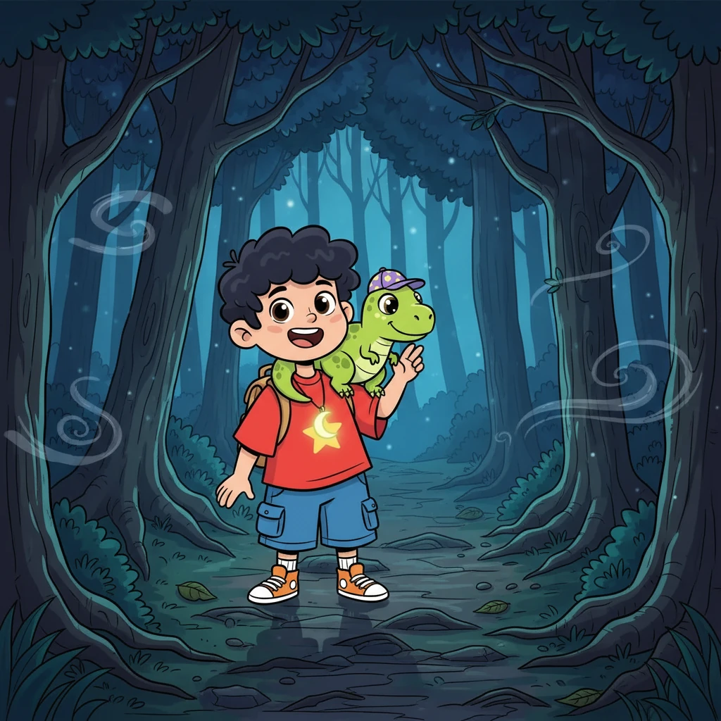 A dupla encontra um caminho misterioso que leva a uma floresta escura. As árvores sussurram segredos enquanto Enzo e Rex avançam, a cada passo, a cada sombra, a cada som, a aventura se torna mais emocionante, mais perigosa.