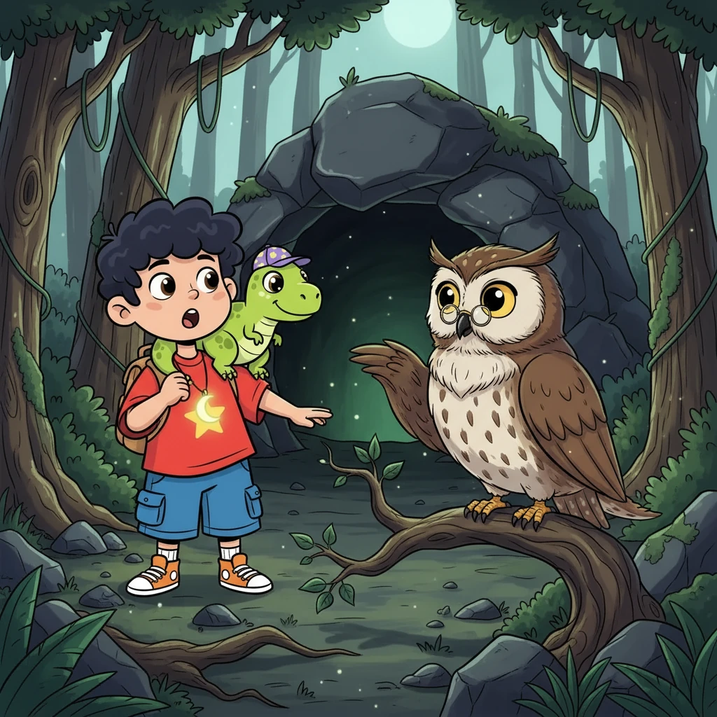 De repente, eles encontram uma coruja sábia, que lhes conta sobre um tesouro escondido. A coruja explica que o tesouro está guardado por um dragão adormecido em uma caverna escura e profunda. Enzo e Rex se entreolham, decididos a encontrar o tesouro.