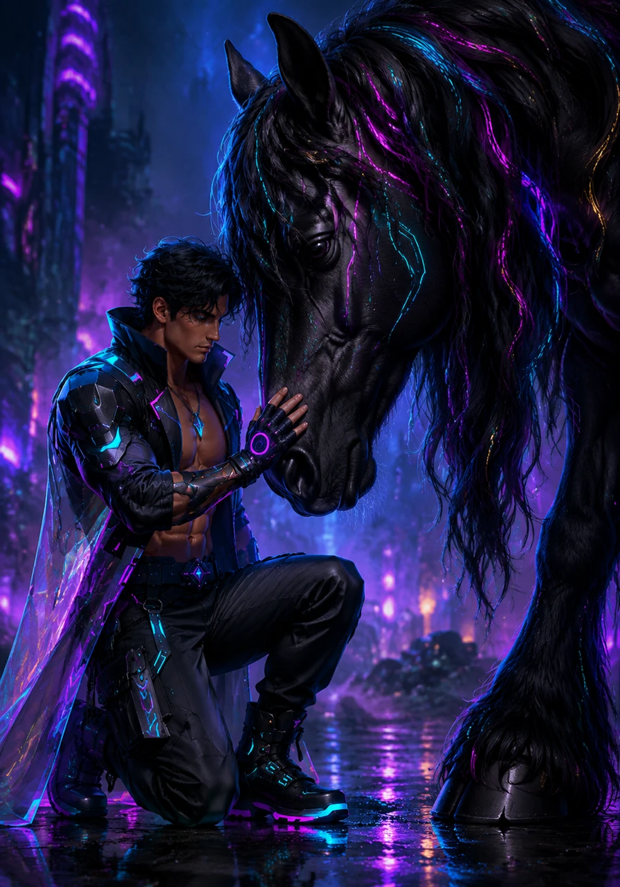 Alaric reaches out a steady hand, feeling the warmth and power radiating from the giant creature’s velvet nose. There are no saddles or bridles here, only a deep, ancient understanding between two spirits of the wild.