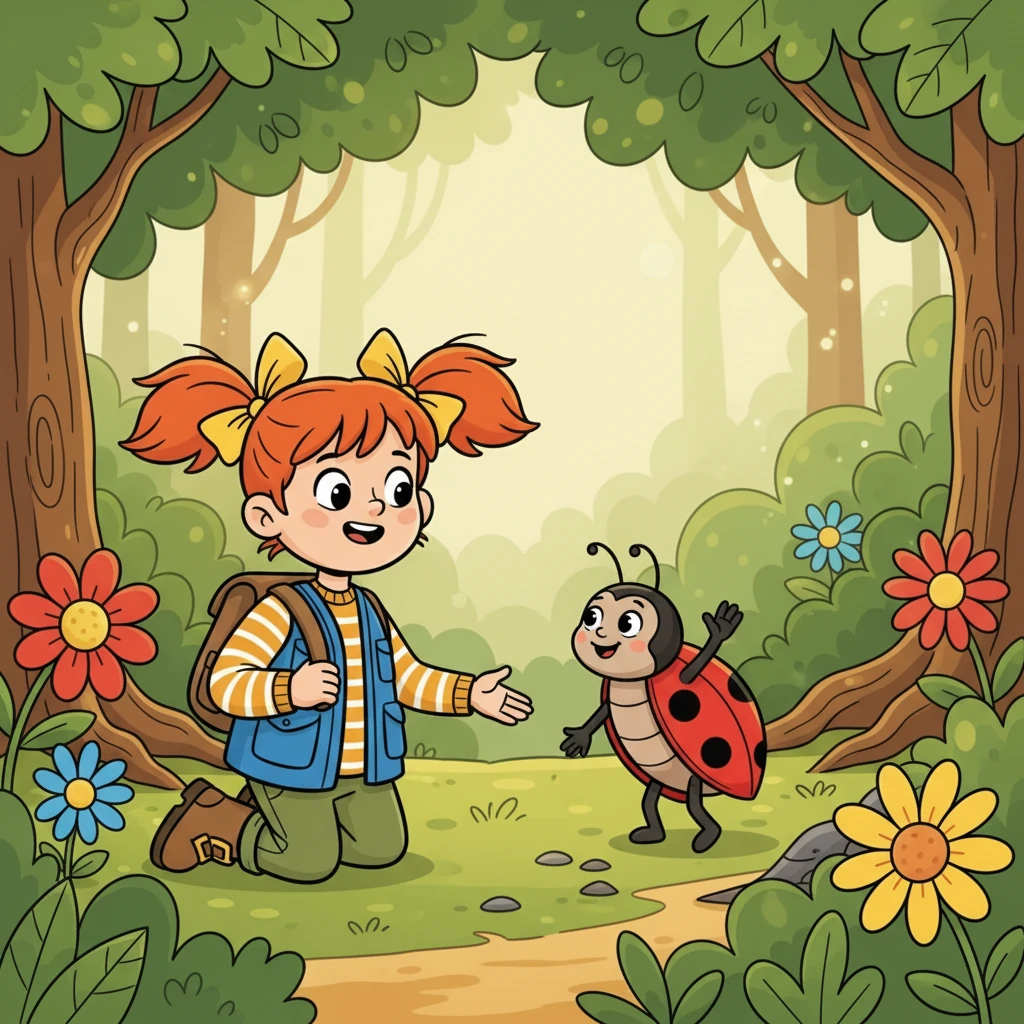 Al snel kwam Fien een lieveheersbeestje tegen, genaamd Lies. Lies was ook op avontuur. Ze nodigde Fien uit om samen verder te reizen. Samen voelden ze zich sterker.