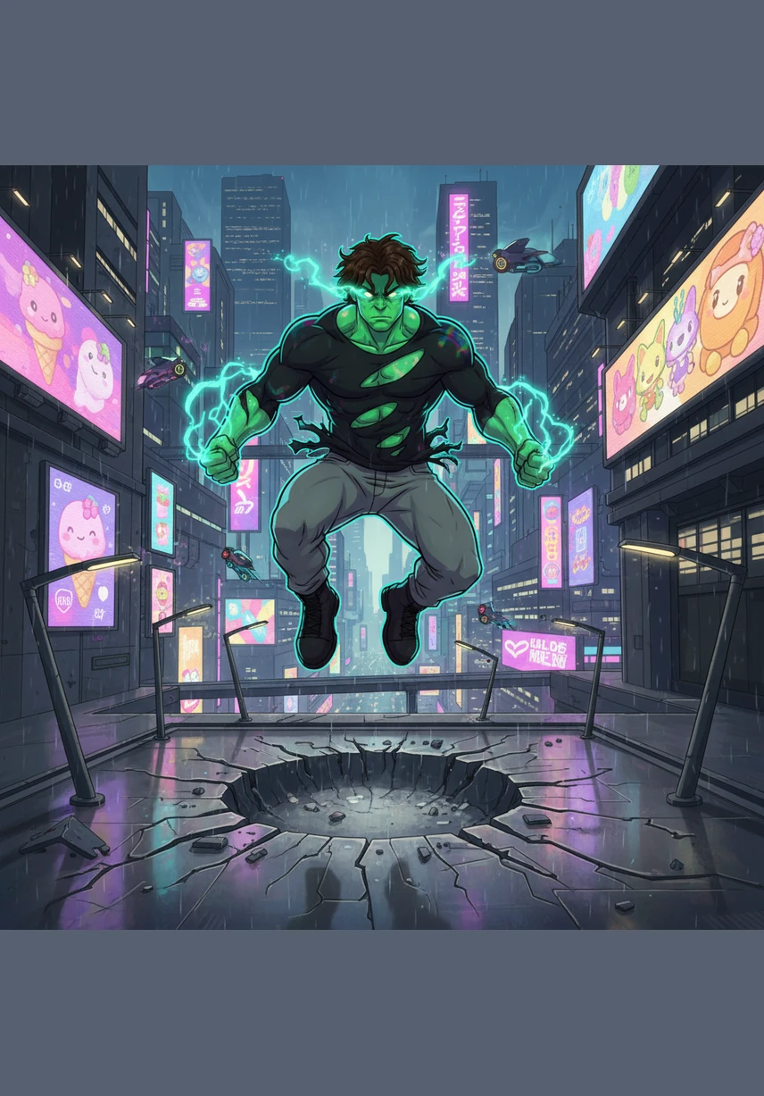 Under the pale moonlight, the Hulk leaps high into the air, clearing buildings in a single bound. Benji’s life as a normal student is over, and his journey as the world’s newest and most powerful hero has just begun.