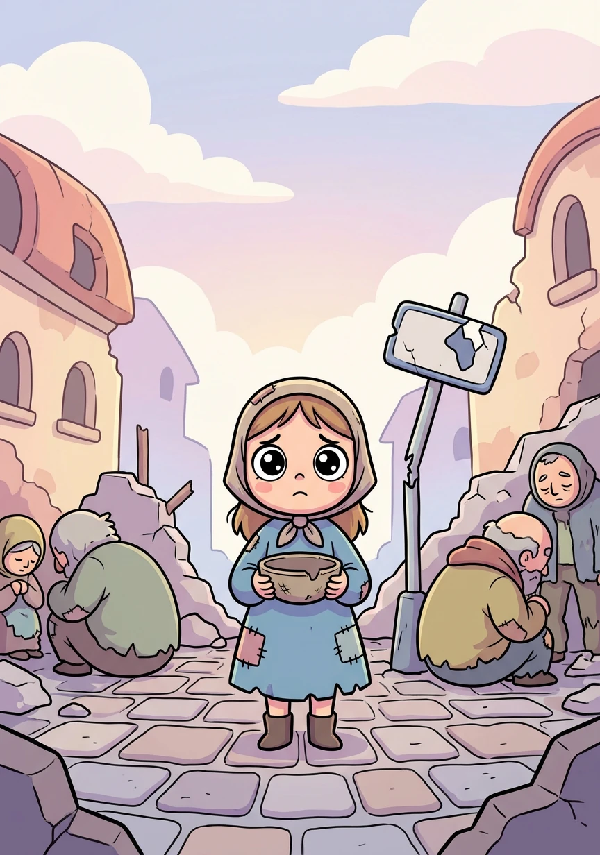 Seite 2 – Leben nach dem Ersten Weltkrieg & Ursachen: Deutschland war nach dem Ersten Weltkrieg und dem Vertrag von Versailles arm, wütend und verzweifelt. Häuser sind zerstört, Menschen stehen hungernd auf der Straße.