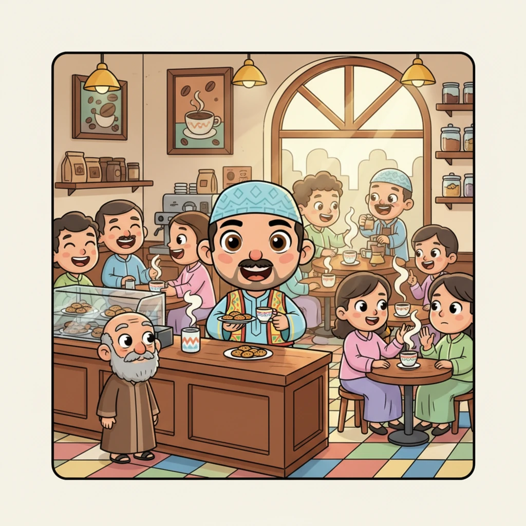 في كافيه مصطفى بلية الصغير والمزدحم بحي شلبي بالمنيا، كانت الأجواء مفعمة بالضحكات ورائحة القهوة الزكية. لاحظ الزبائن رجلاً عجوزًا يدخل بهدوء، يجلس، يتناول قهوته ثم ينصرف خلسة وسط الزحام دون أن يدفع ثمنها.