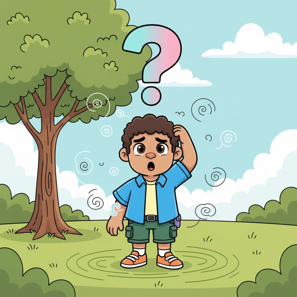 Pete scratched his head, a giant question mark appearing above him as the discussion grew too big to follow. 'Oh dear!' he exclaimed, realizing it was hard to keep track of all the wonderful chatter. He needed a magical way to make sense of it all.