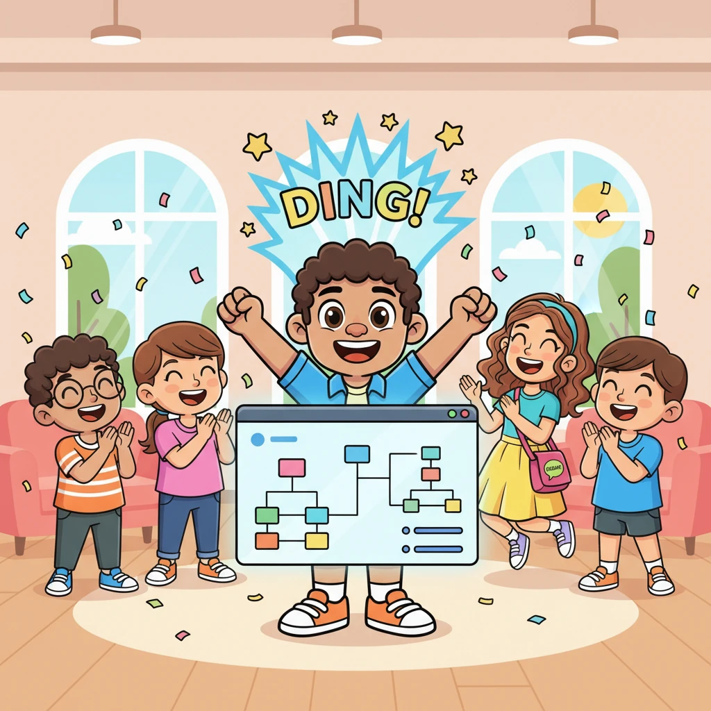 Ding! The summary was ready! Pete beamed with pride as the users saw their discussions transformed into clear, concise, and beautifully structured insights. Everyone cheered for the brilliance of the Smart Summary Machine, making debates even more fun and understandable.