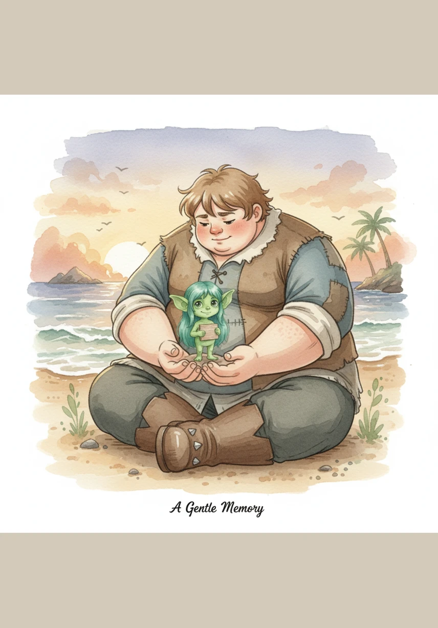 The monster begins to tell his story about a time he tried to visit the beach before. A much larger boy had stood over him, pointing and bullying him in front of everyone.