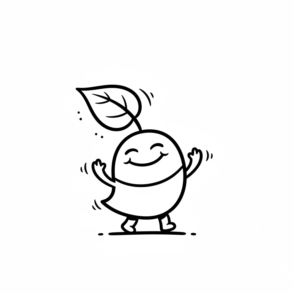A soft breeze whispered through the air, making Pip's new leaf dance. It was a wonderful feeling, like a playful tickle! Pip swayed gently, enjoying the fresh spring air.