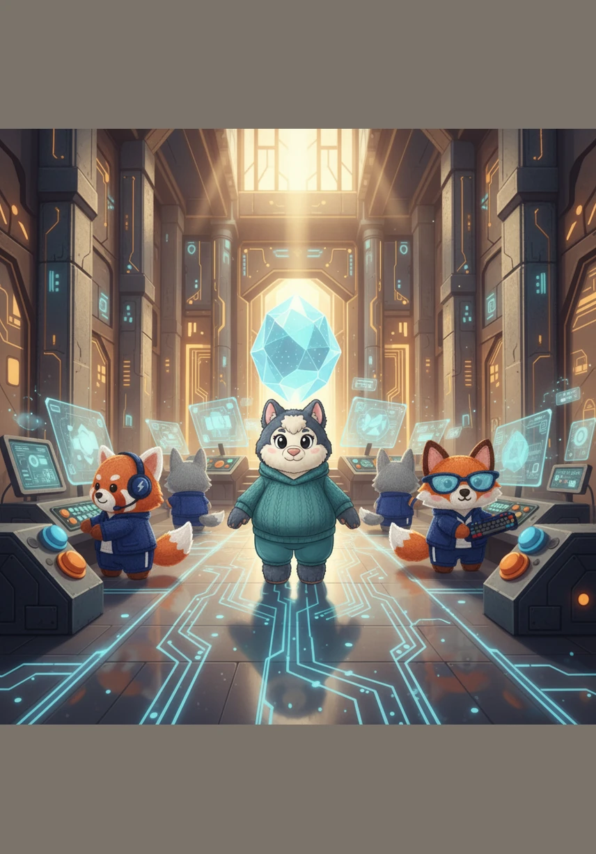 Nia stands at the center of a vast, humming hall filled with the intricate brass gears of a legacy system. While the machinery is grand and familiar, the air feels heavy with the weight of tradition and the quiet realization that the world is moving faster than the gears can turn.