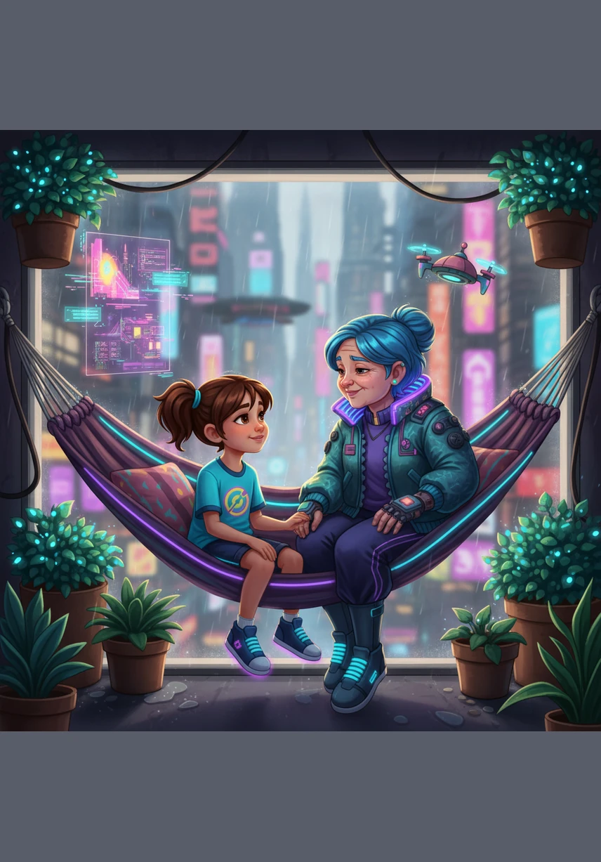 Her grandma is full of wonderful stories and loves Anita more than all the stars in the sky. They often sit together in a big, soft rocking chair, sharing books and quiet moments of joy.