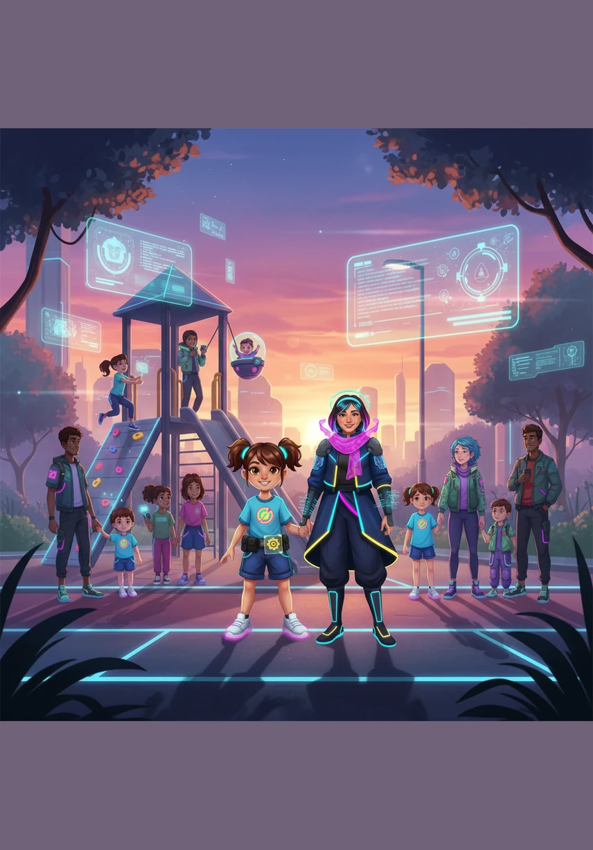 Looking around the playground, Anita notices that no two families are exactly the same. Some have many members, while others are very small, yet each one has its own special rhythm.