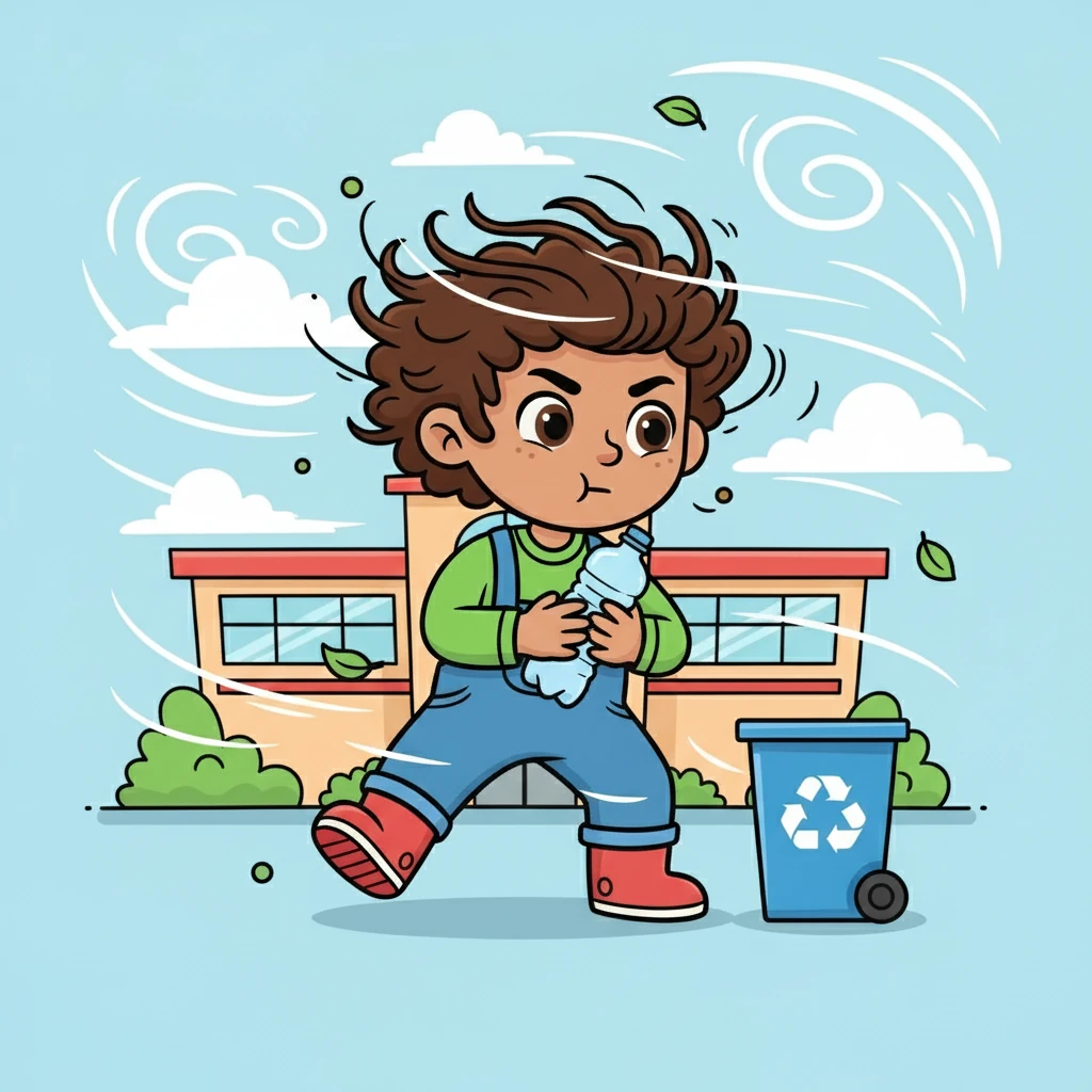 Awsaj's Windy Day - 教育故事