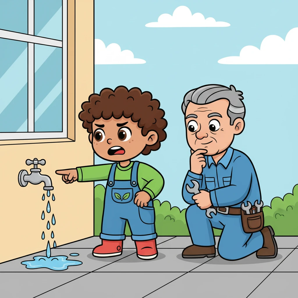 Sara noticed the leaking tap and reported it to the school caretaker. She knew that fixing the leak would save water.