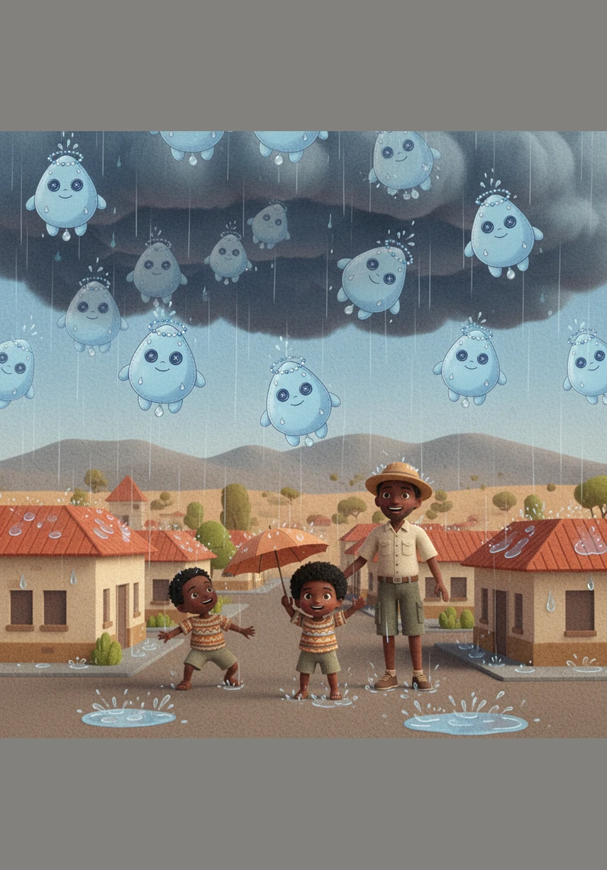 The heavy clouds finally burst, sending a refreshing downpour of rain dancing across the dusty streets and rooftops of the city of Windhoek.