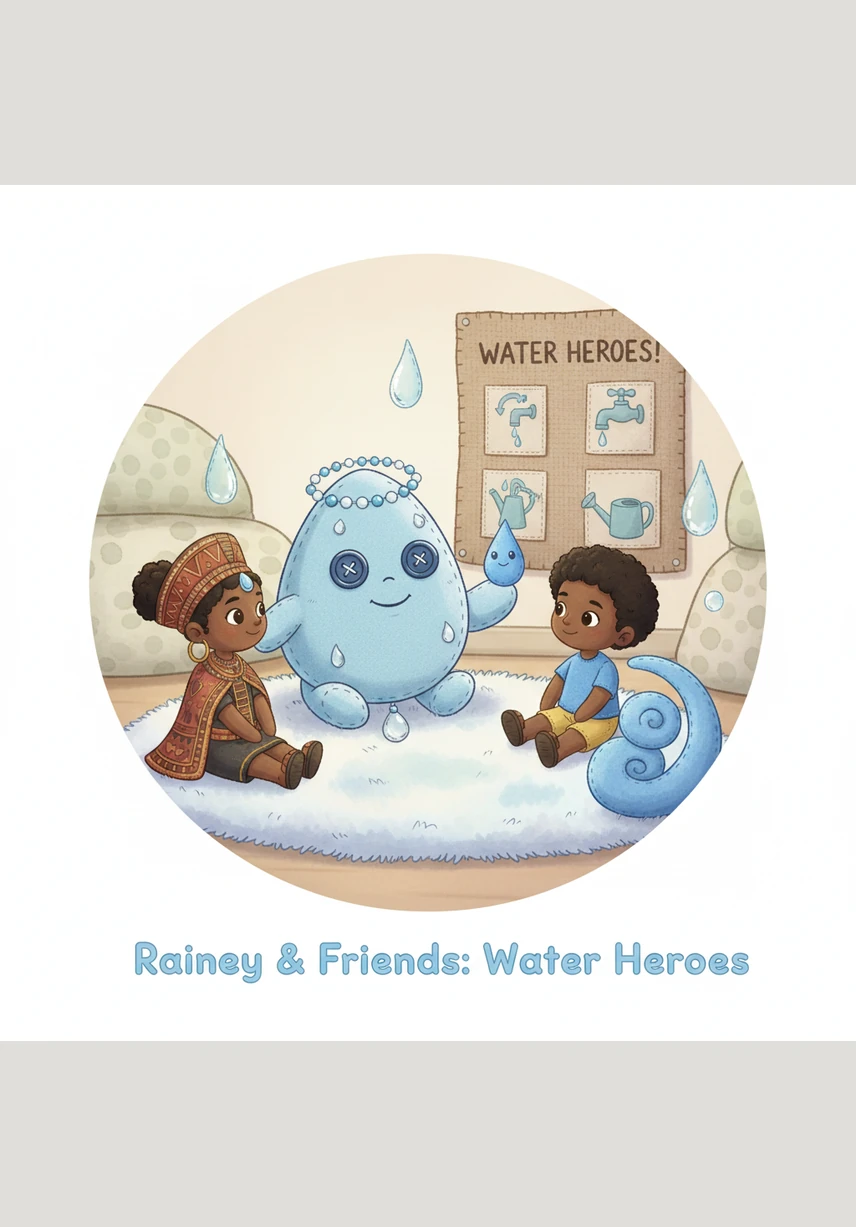 Rainey shows her friends how to be water heroes by turning off the tap while brushing their teeth and taking quick, refreshing showers instead of long baths.