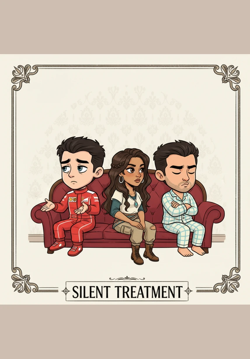 She attempted to ignore his intense gaze, rolling her eyes to maintain the silent treatment she had perfected over the last two months. She focused solely on the white cord snaked across the floor near his feet, determined to get in and out without a single word.