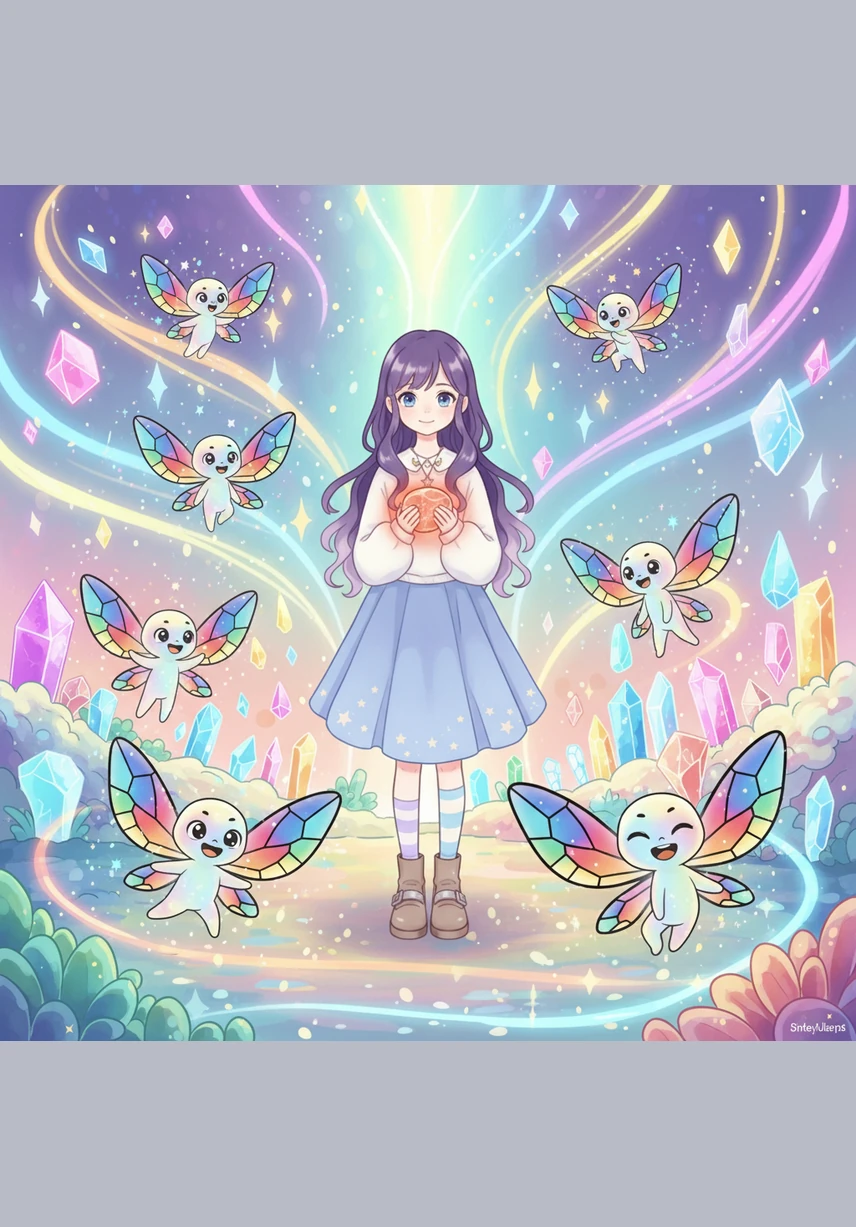 The Color Keepers cheered and danced as the entire realm pulsed with renewed energy and brilliance. As a thank-you for her bravery, they gave Iris a small, glowing pebble that hummed with the warmth of a thousand sunsets.