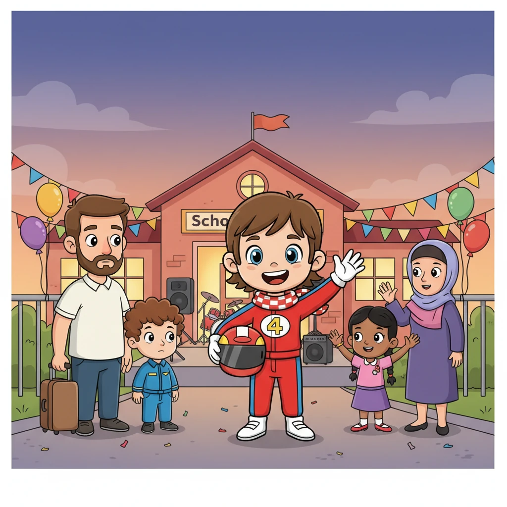 Toen de ouders kwamen, was iedereen moe maar voldaan. Lou zwaaide zijn vrienden en Juf Hasna gedag, zijn hart vol mooie herinneringen aan het carnavalsfeest. Hij voelde zich supertrots en blij. Wat was Lou's favoriete onderdeel van het carnaval?