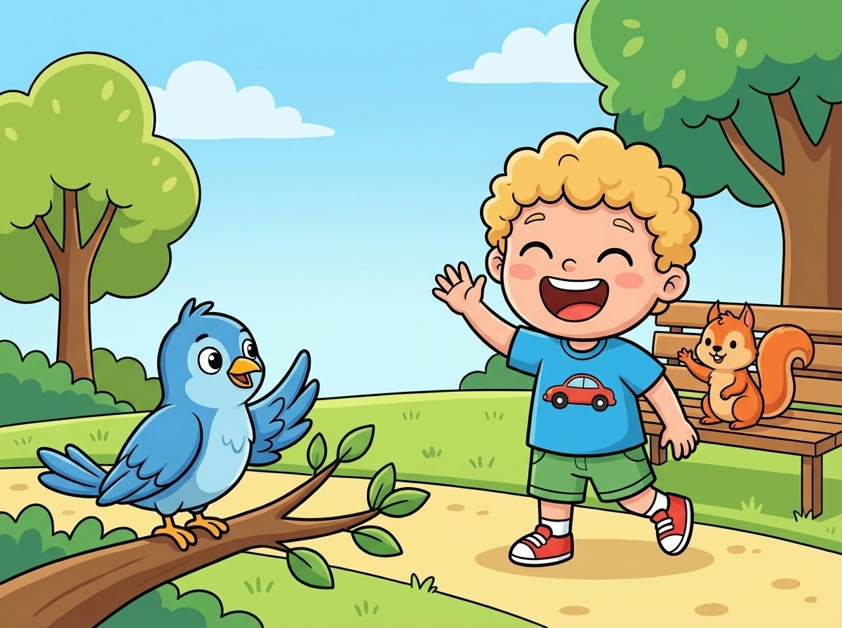 Leo lachte und winkte zurück. 'Hallo Flash! Hallo Sky!'