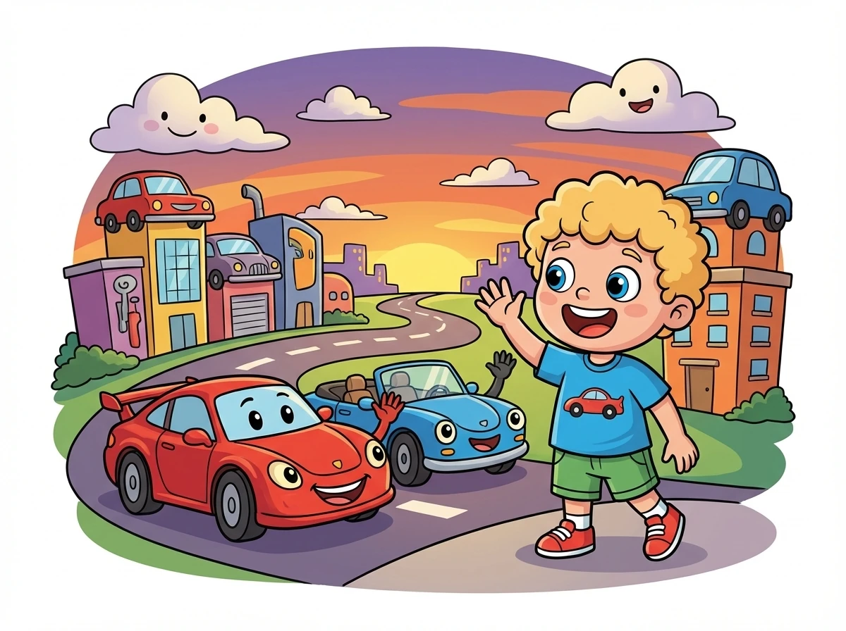 Am Ende des Tages verabschiedeten sich Leo, Flash und Sky. Leo freute sich schon auf das nächste Abenteuer in Car Town!