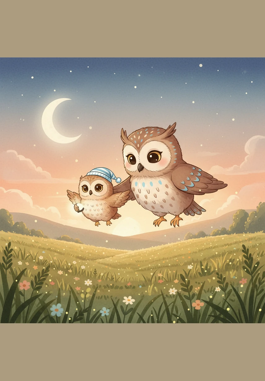 He drifted over the meadow where the wildflowers bowed their heads, heavy with evening dew. The fireflies danced in slow circles, acting as tiny nightlights for the sleeping grasshoppers.