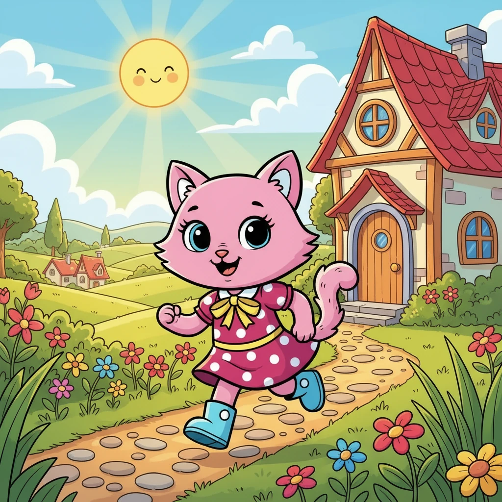 Um dia ensolarado, Pink acordou com um sorriso radiante, pronta para mais um dia de aventuras cor-de-rosa. Ela correu para fora de sua casa, ansiosa para brincar com seus amigos e descobrir novas maravilhas.