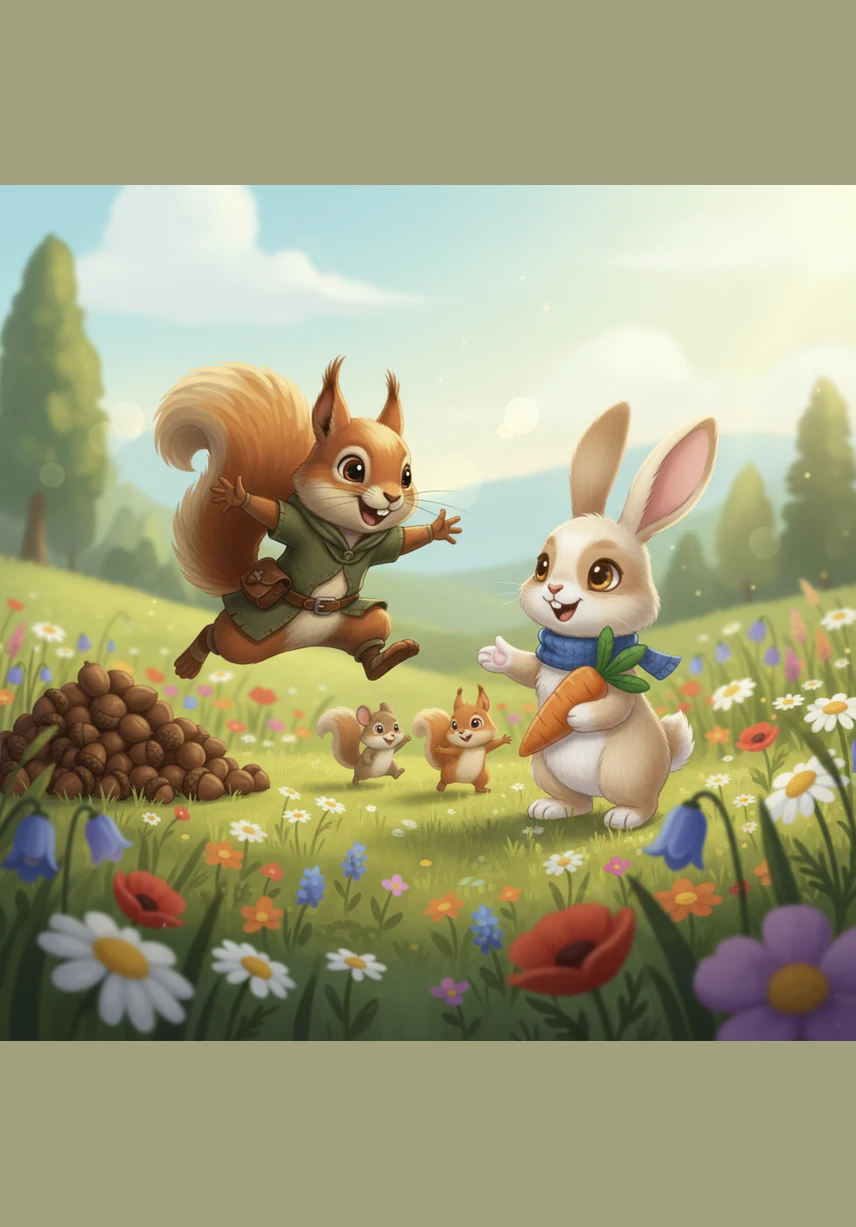 When Molly spots Benny and invites him to join their morning games, he takes a deep breath and smiles. For the first time, he leaves his pile behind and leaps into the meadow to chase his friends through the wildflowers.