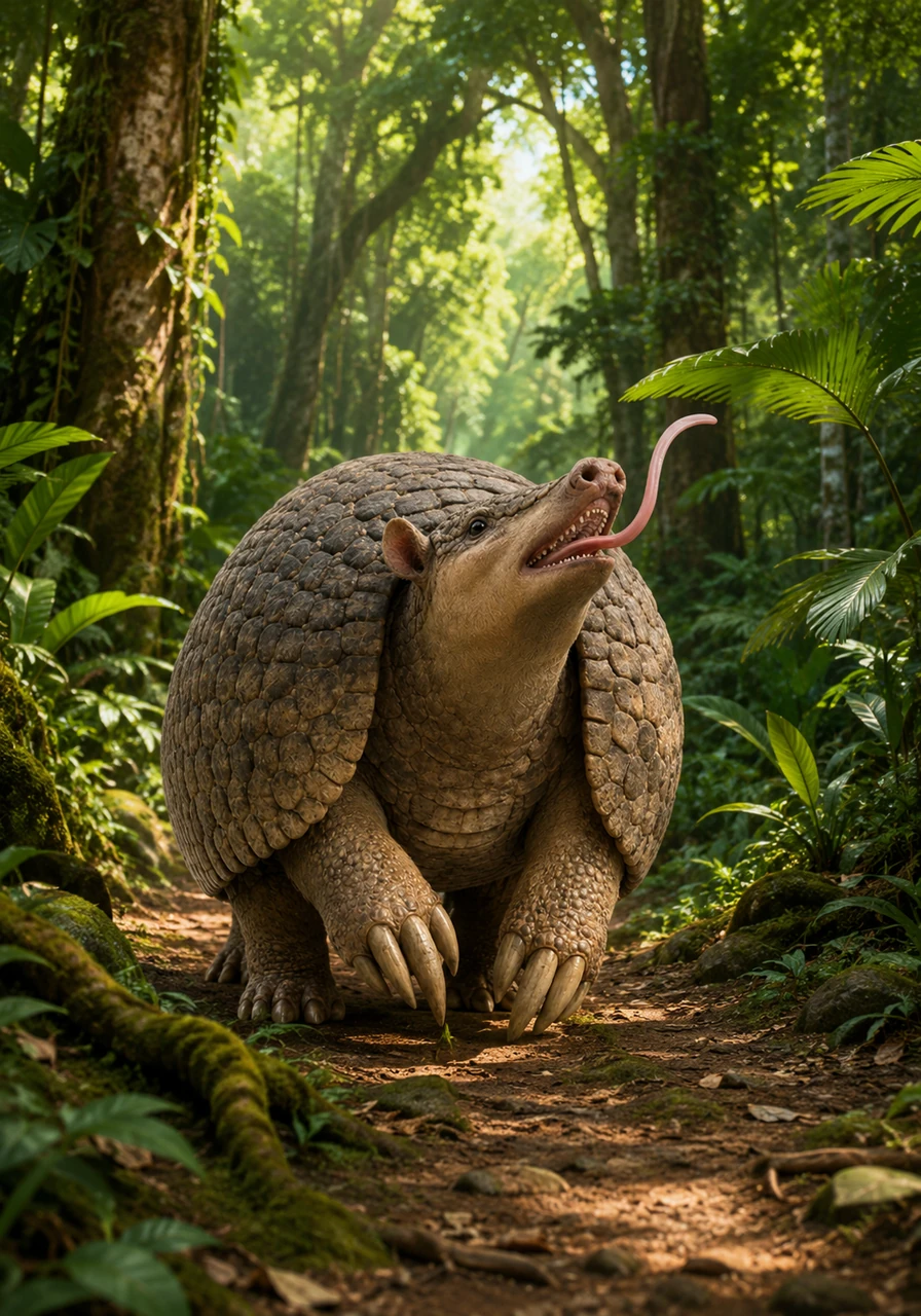With the help of the big organizations, a new protected park is made for the giant armadillos. Tato walks through the thick forest safely, without the scary noise of machines or hunters.