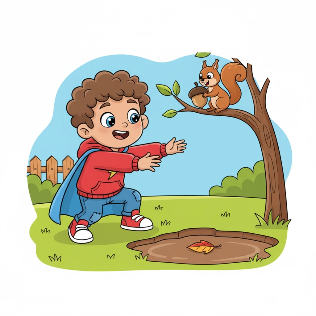 Leo was a cheerful boy who loved playing in his backyard, but sometimes he wished he could do more to help. He'd see a squirrel struggling with a nut or a leaf stuck in a puddle, feeling a little pang of helplessness. He dreamt of making a big difference in his small town.