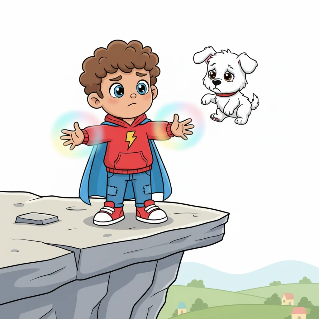 Exploring his incredible new abilities, Leo spotted a small, whimpering puppy stuck on a high, narrow ledge, too scared to move. His kind heart went out to the little dog, who looked so tiny and helpless. This was his chance to truly help someone in need.